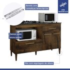 Balcão Para Cooktop 5 Bocas 3 Portas 1 Gaveta Palace Kaiki Mó