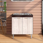 Balcão Para Cooktop 5 Bocas Catarina 2 Portas - Ajl Móveis -