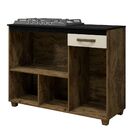 Balcão Para Cooktop 5 Bocas Cronos Arte Móveis Ipê/off