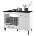 Balcão Para Cooktop 5 Bocas E Forno Microondas Carla Branco -