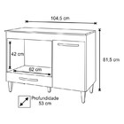Balcão Para Cooktop 5 Bocas E Forno Microondas Carla Castanho