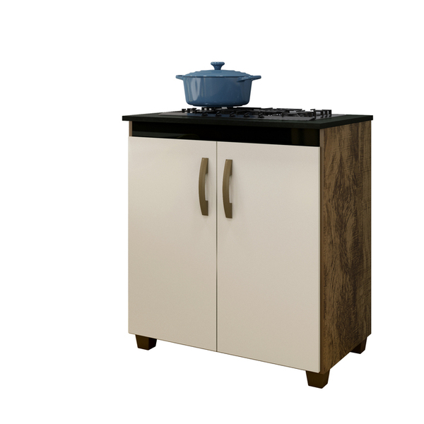 Balcão Para Cooktop 5 Bocas Fox Arte Móveis Ipê-off White