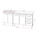 Balcão Para Cooktop 5 Bocas Fran Branco E Armário Bruna 118 C