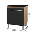 Balcao Para Cooktop 5 Bocas Jade Savana Preto Mobbs