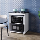 Balcão Para Cooktop 5 Bocas Lívia Com Nichos Para Forno E Mic