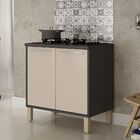 Balcão Para Cooktop 5 Bocas Paris Sallêto Grafite/off White