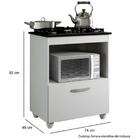 Balcão Para Cooktop 5 Bocas Salvia Kaiki Móveis Branco