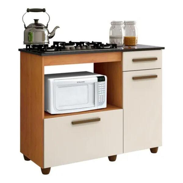 Balcão Para Cooktop 5 Bocas Violeta Kaiki Móveis Nature Off W