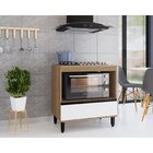 Balcão Para Cooktop 80cm 1 Gaveta 1 Nicho Para Forno Laura De