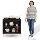Balcão Para Cooktop 80cm 2 Portas Flórida Preto/cinza - Lumil