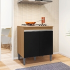 Balcão Para Cooktop Andréia 2 Portas Amendoa Preto Ajl