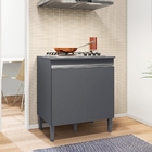 Balcão Para Cooktop Andréia 2 Portas Cinza Ajl