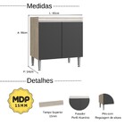 Balcão Para Cooktop Athena 80cm Crema Grafite - Megasul