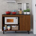 Balcão Para Cooktop Buffet Cozinha Cook 1 Porta  Nogueira Cai