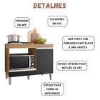 Balcão Para Cooktop Carla 1 Porta Amendoa Preto Ajl