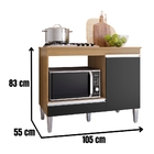 Balcão Para Cooktop Carla 1 Porta Amendoa Preto Ajl