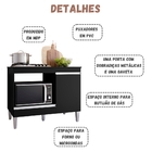 Balcão Para Cooktop Carla 1 Porta Preto Ajl