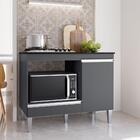 Balcão Para Cooktop Carla 1 Porta Preto - Ajl Móveis