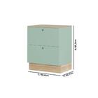 Balcão Para Cooktop Com 1 Gaveta Stella - Verde/carvalho