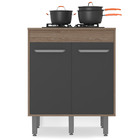 Balcão Para Cooktop Com 2 Portas E Tampo Barcelona Cor Carval