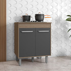 Balcão Para Cooktop Com 2 Portas E Tampo Barcelona Cor Carval