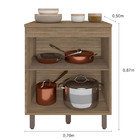 Balcão Para Cooktop Com 3 Portas E Tampo Barcelona Cor Carval