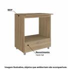 Balcão Para Cooktop Com 5 Bocas E Forno - Carvalho