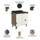 Balcão Para Cooktop Com Tampo 80cm Maly N03 Carvalho/off Whit