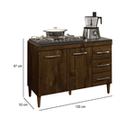 Balcão Para Cooktop Cozinha 5 Bocas 2 Portas 3 Gavetas Virtus