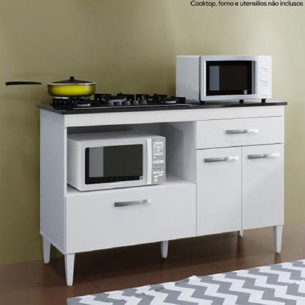 Balcão Para Cooktop Cozinha 5 Bocas 3 Portas 1 Gaveta Palace