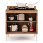 Balcão Para Cooktop De Cozinha Com Tampo 2 Portas Brenda 80 C