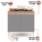 Balcão Para Cooktop De Cozinha Com Tampo 2 Portas Brenda Cast