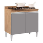 Balcão Para Cooktop De Cozinha Com Tampo 2 Portas Brenda Cast