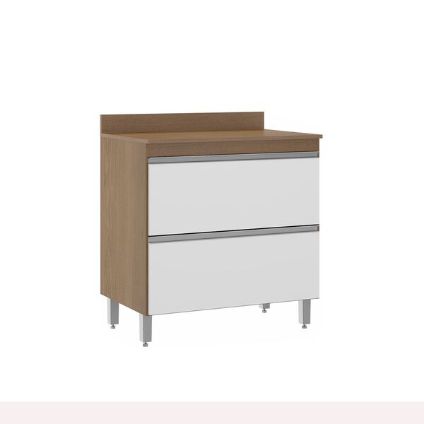 Balcão Para Cooktop De Cozinha Sabrina 02 Gavetas 80x82x52 Av