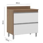 Balcão Para Cooktop De Cozinha Sabrina 02 Gavetas 80x82x52 Av