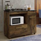 Balcão Para Cooktop E Forno 2 Portas 1 Gaveta Clara Espresso