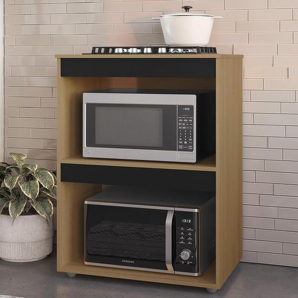 Balcão Para Cooktop E Forno Microondas 75cm Adriana Amêndoa/p