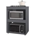 Balcão Para Cooktop E Forno Microondas 75cm Adriana Cinza - A