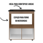 Balcão Para Cooktop Elisa 5 Bocas 2 Portas Moblis Savana Off
