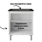 Balcão Para Cooktop Jade 5 Bocas 2 Portas Moblis Branco