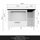 Balcão Para Cooktop Mila 1 Pt 1 Gav Branco - Móveis Arapongas