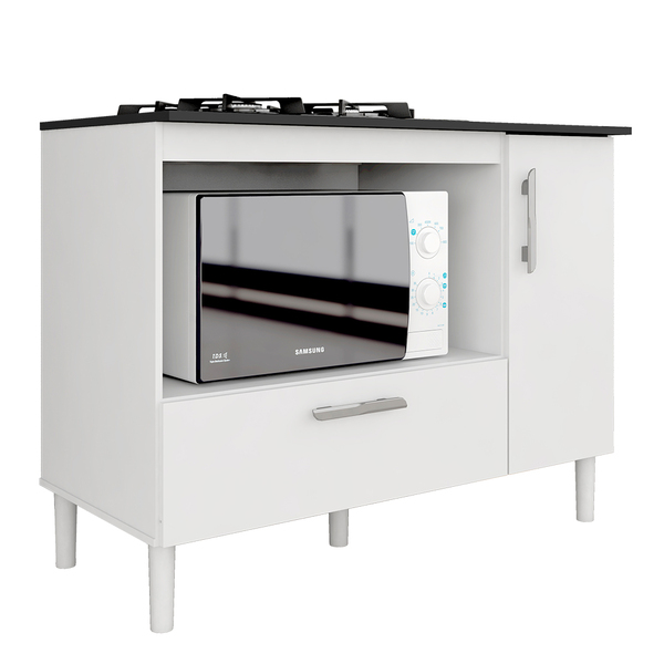 Balcão Para Cooktop Mila 1 Pt 1 Gav Branco - Móveis Arapongas