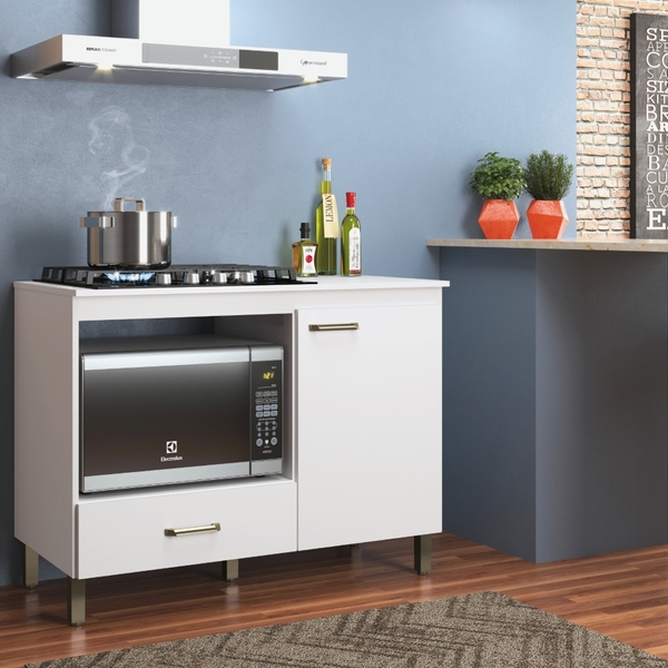 Balcão Para Cooktop Multiuso 1 Porta E 1 Gaveta -  Florença -