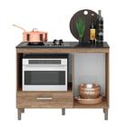 Balcão Para Cooktop Slim 1 Porta 1 Gaveta Carvalho Rústico -