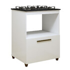 Balcão Para Cooktop Viena 5 Bocas 1 Porta Kaiki Móveis