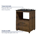 Balcão Para Cooktop Viena 5 Bocas 1 Porta Kaiki Móveis