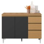 Balcão Para Cozinha 1,20 Cm 3 Portas 2 Gavetas Nevasca Atacam