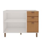 Balcão Para Cozinha 100% Mdf 2 Portas 45 Graus 3 Gavetas Sem