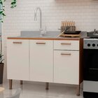 Balcão Para Cozinha 100% Mdf Essência Freijó/off White