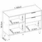 Balcão Para Cozinha 120cm 2 Portas 2 Gavetas Olga Amêndola/gr